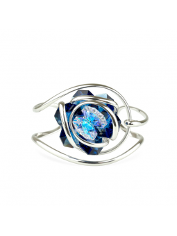 Marazzini - Bracelet métal fleur bleu foncé - Ref RHMFF48BR1