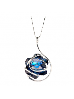 Marazzini - Collier Flower en Laiton et Cristal bleu - Ref RHMFF48CDI