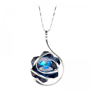 Marazzini - Collier Flower en Laiton et Cristal bleu - Ref RHMFF48CDI