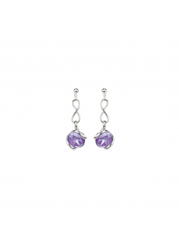 Marazzini - Boucles d'oreilles métal couleur améthyste - Ref RHMINADOE1