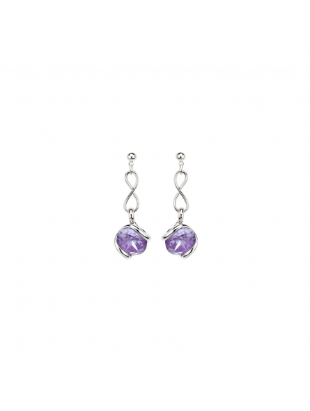 Marazzini - Boucles d'oreilles métal couleur améthyste - Ref RHMINADOE1