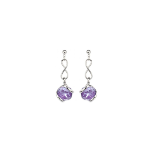Marazzini - Boucles d'oreilles métal couleur améthyste - Ref RHMINADOE1