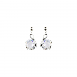 Marazzini - Boucles d'oreilles Simple Mini en métal argenté et cristaux précieux - Ref RHMINCROE1