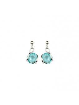 Marazzini - Boucles d'oreilles métal rhodié bleu - Ref RHMINLTOE1