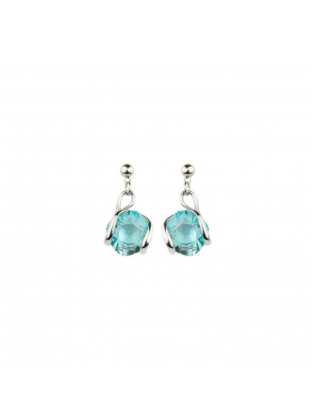 Marazzini - Boucles d'oreilles métal rhodié bleu - Ref RHMINLTOE1