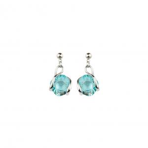 Marazzini - Boucles d'oreilles métal rhodié bleu - Ref RHMINLTOE1