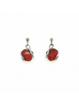 Marazzini - Boucles d'oreilles cristal rouge - Ref RHMINSMOE1