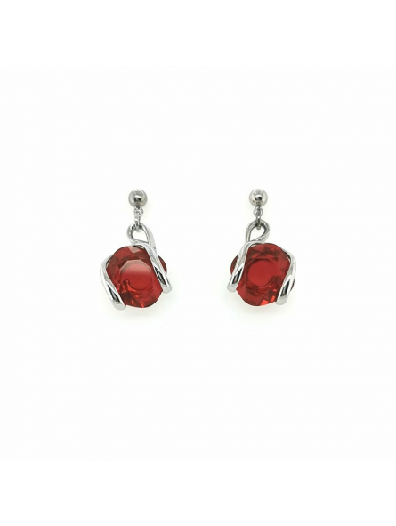 Marazzini - Boucles d'oreilles cristal rouge - Ref RHMINSMOE1