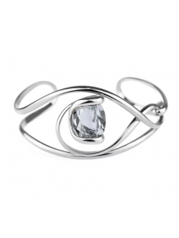 Marazzini - Bracelet métal gris ovale bleu saphir - Ref RHMOVSABR2