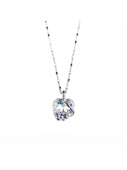Marazzini - Collier métal gris coeur - Ref RHSCOABCDI