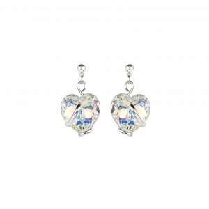 Marazzini - Boucles d'oreilles métal rhodié gris coeur - Ref RHSCOABOE1