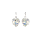 Marazzini - Boucles d'oreilles métal rhodié gris coeur - Ref RHSCOABOE1