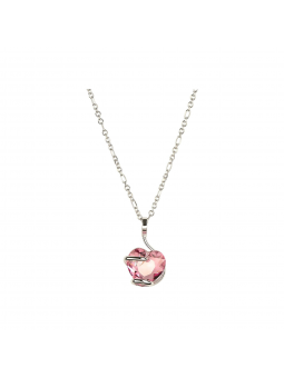 Marazzini - Collier my heart en métal argenté et rose  - Ref RHSCOFUCDI