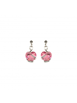 Marazzini - Boucles d'oreilles métal rhodié Cosmic rose fushia - Ref RHSCOFUOE1