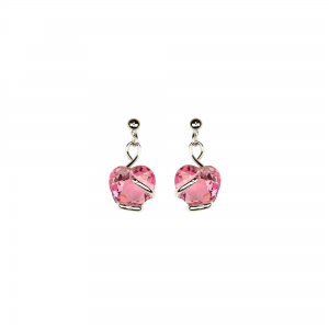 Marazzini - Boucles d'oreilles métal rhodié Cosmic rose fushia - Ref RHSCOFUOE1