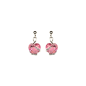 Marazzini - Boucles d'oreilles métal rhodié Cosmic rose fushia - Ref RHSCOFUOE1