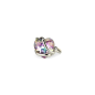 Marazzini - Bague métal rhodié coeur vitrail clair - Ref RHSCOVLRSW