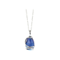 Marazzini - Collier métal rhodié goutte, cristal bleu foncé - Ref RHSDRDBCDI