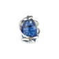 Marazzini - Bague métal rhodié et cristal bleu - Ref RHSDRDBRDW