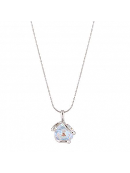 Marazzini - Collier métal rhodié octagone - Ref RHSOCABCDI