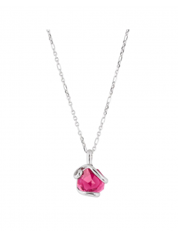 Marazzini - Collier métal octagone rouge - Ref RHSOCRECDI