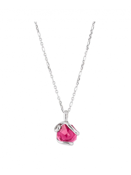Marazzini - Collier métal octagone rouge - Ref RHSOCRECDI