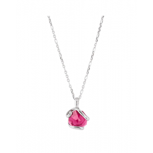 Marazzini - Collier métal octagone rouge - Ref RHSOCRECDI