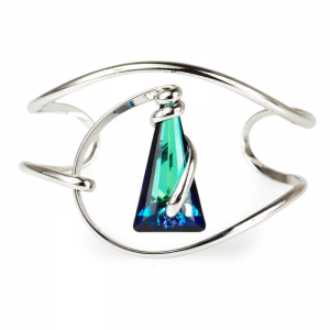 Marazzini - Bracelet Small Spike en Laiton et Cristal vert - Ref RHSSKBBBR1