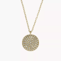 Fossil - Collier sadie acier doré disque et oxydes - Ref JF04544710