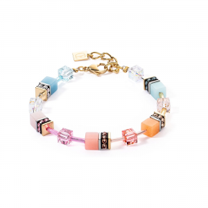 Coeur de Lion - Bracelet GéoCube acier et cristaux multicolores - Réf 2838/30-2028
