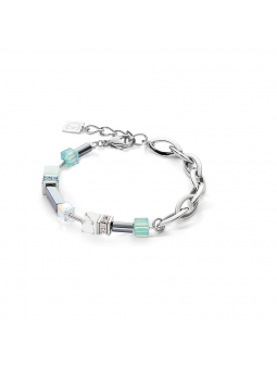 Coeur de Lion - Bracelet GéoCube acier et cristaux multicolores - Réf 4510/30-0522