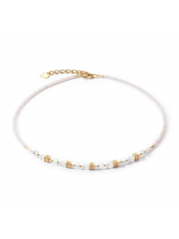 Coeur de Lion - Collier acier doré et cristaux blancs - Réf 4565/10-1416