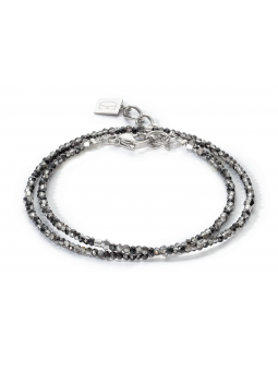 Coeur de Lion - Bracelet multi rangs, cristaux noirs - Réf 5033/30-1200