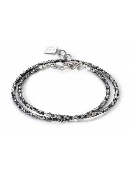 Coeur de Lion - Bracelet multi rangs, cristaux noirs - Réf 5033/30-1200