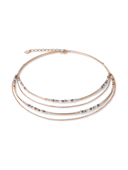 Coeur de Lion - Collier GéoCube acier multirang et cristaux multicolores - Réf 5040/10-1200