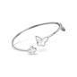 Lotus Style - Bracelet jonc acier, papillon nacre et trèfle - Réf F3000/1