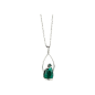 Marazzini - Collier métal rhodié Florence, cristal émeraude - Réf GOSFLEMCC9