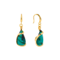 Marazzini - Boucles d'oreilles métal doré, cristal émeraude - Réf GOSFLEMOE1