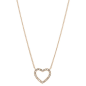 Fossil - Collier Sadie acier, pendentif coeur ajouré - Réf JF03086791