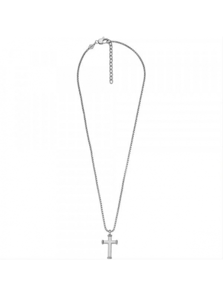 Fossil - Collier acier et croix  - Réf JF04401040