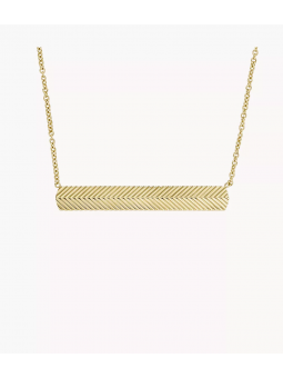 Fossil - Collier acier doré barre - Réf JF04533710