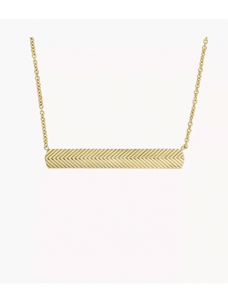 Fossil - Collier acier doré barre - Réf JF04533710