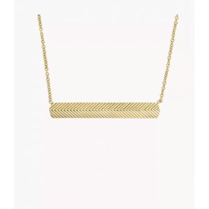 Fossil - Collier acier doré barre - Réf JF04533710