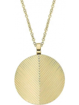 Fossil - Collier acier doré, pendentif disque - Réf JF04534710