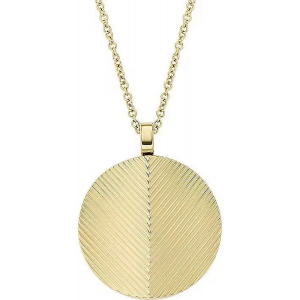 Fossil - Collier acier doré, pendentif disque - Réf JF04534710