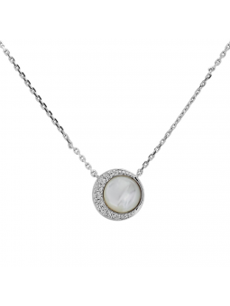 Fossil - Collier argent 925/1000, pendentif nacre - Réf JFS00579040