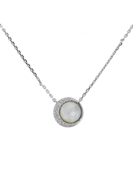 Fossil - Collier argent 925/1000, pendentif nacre - Réf JFS00579040