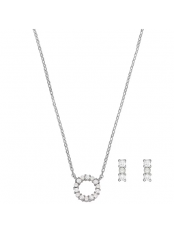 Fossil - Parure collier et boucles d'oreilles, argent 925 - Réf JFS00584SET