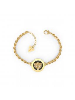 Guess - Bracelet acier doré motif lion - Réf JUBB01363YGBKS