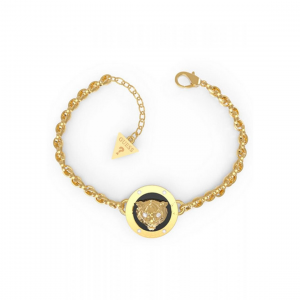 Guess - Bracelet acier doré motif lion - Réf JUBB01363YGBKS